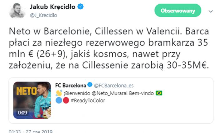 OFICJALNIE! Neto w FC Barcelonie!